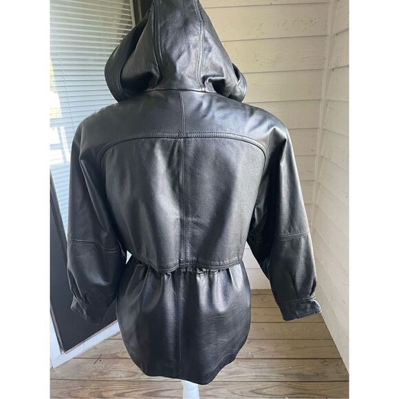 Women’s Genuine Leather Black Soft Jacket Coat Winlit New York Size P/P - Picture 12 of 14